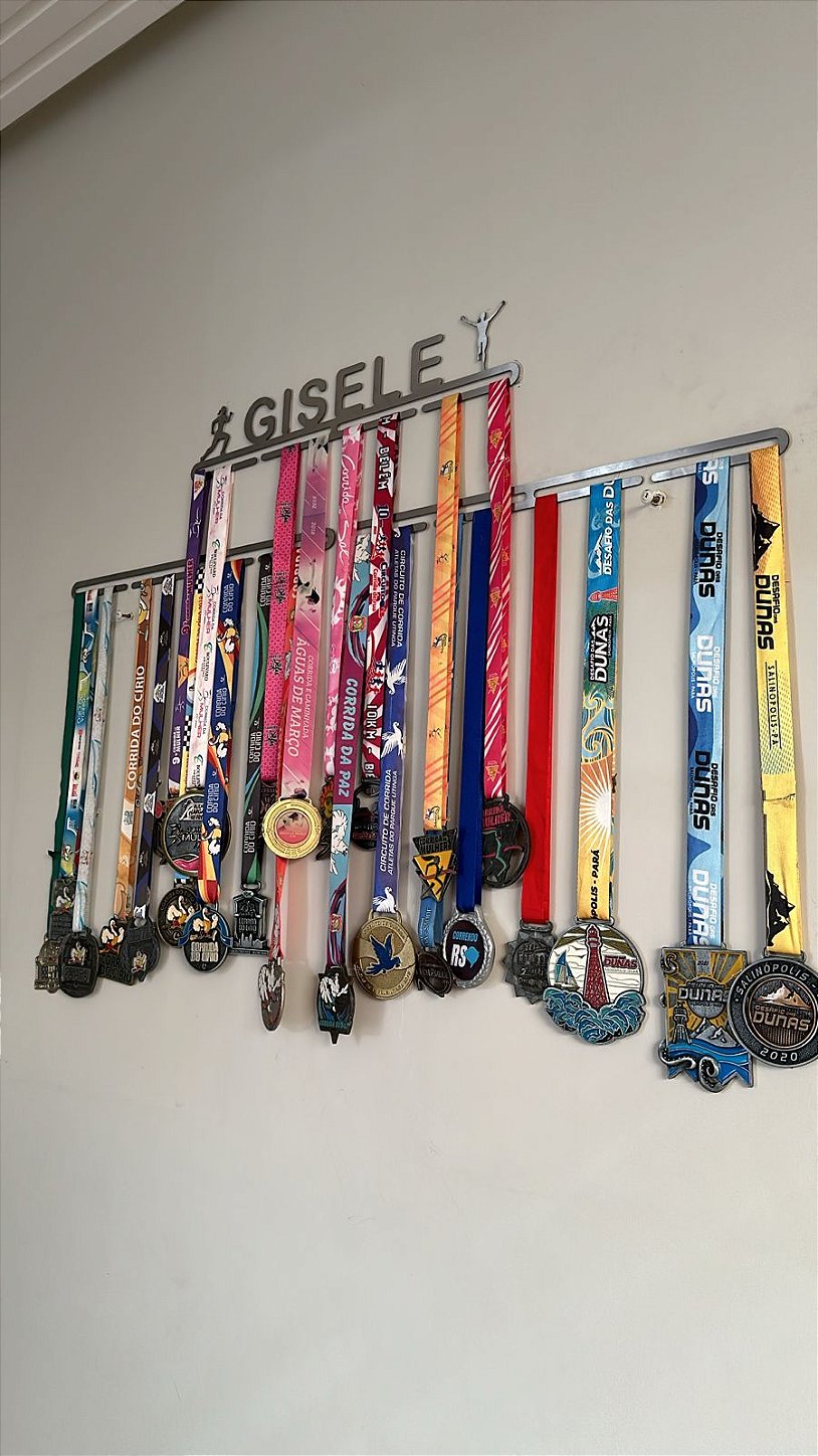 Combo Porta Medalhas Personalizado + Extensores