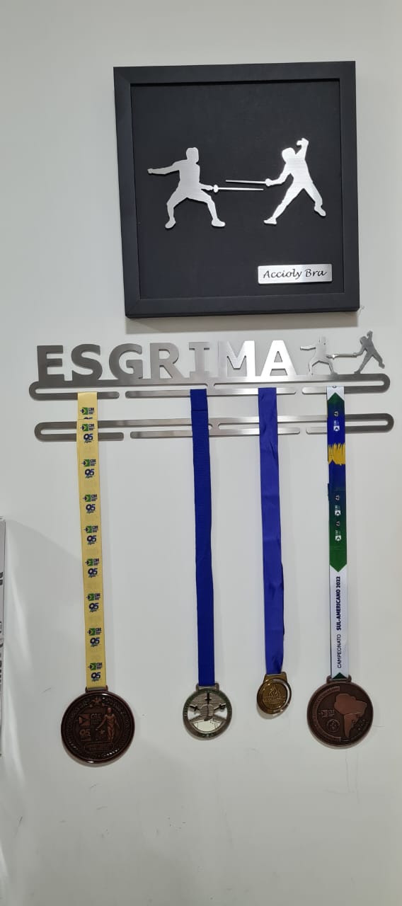 Combo Porta Medalhas Personalizado + Quadro Decorativo