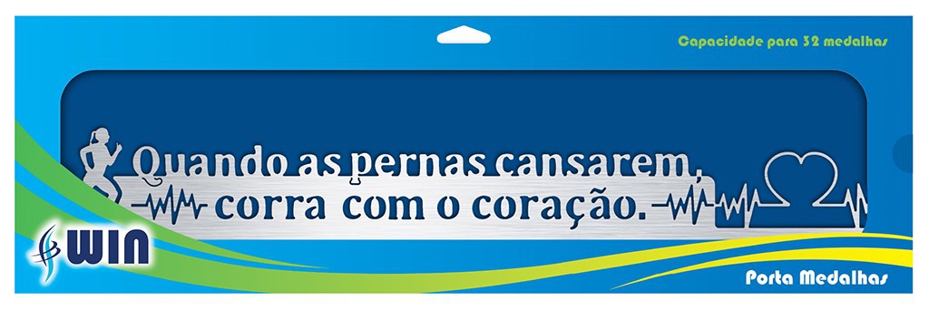 Porta Medalhas Corrida - Quando as Pernas Cansarem, Corra com o Coração.