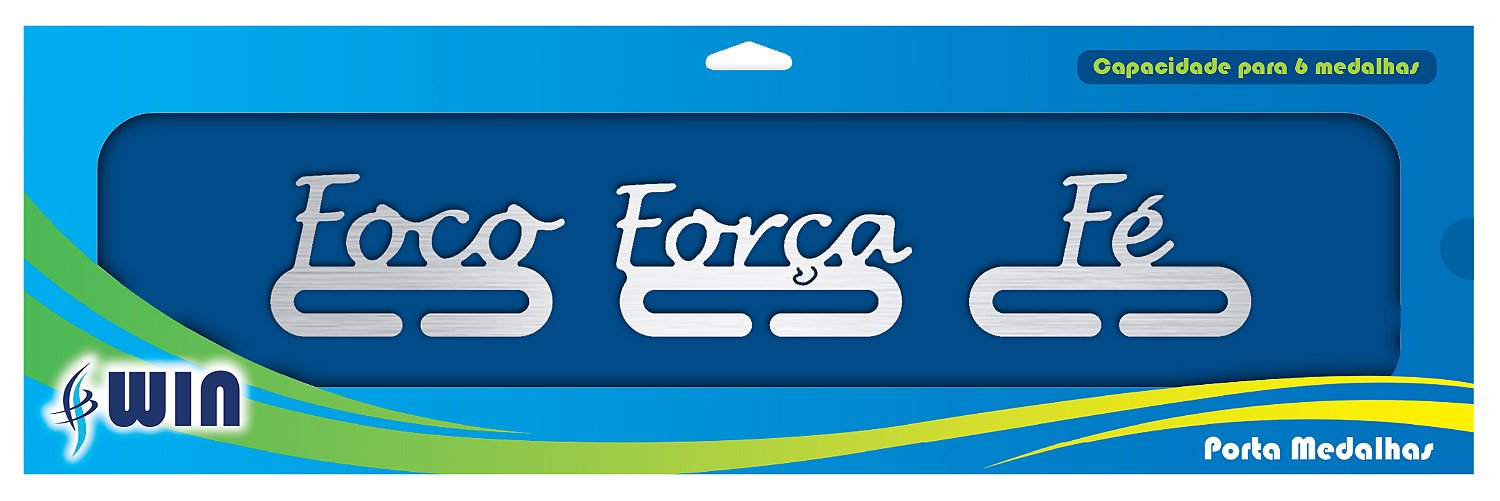 Porta Medalhas Motivação - Foco, Força e Fé