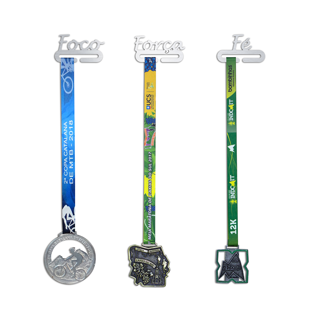 Porta Medalhas Motivação - Foco, Força e Fé
