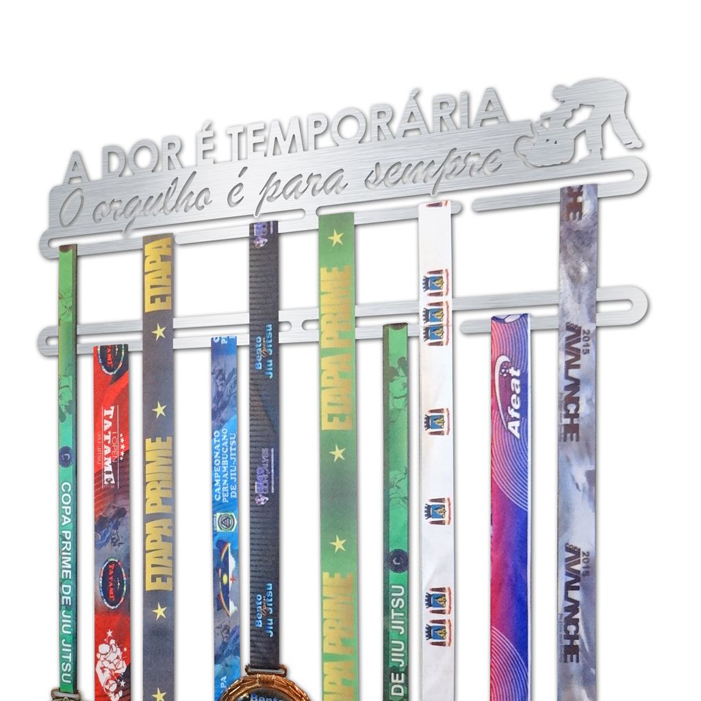 Porta Medalhas Jiu Jitsu - A dor é temporária, O orgulho é para sempre