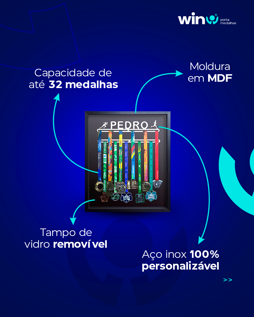Quadro de Medalhas Personalizado Com o Nome