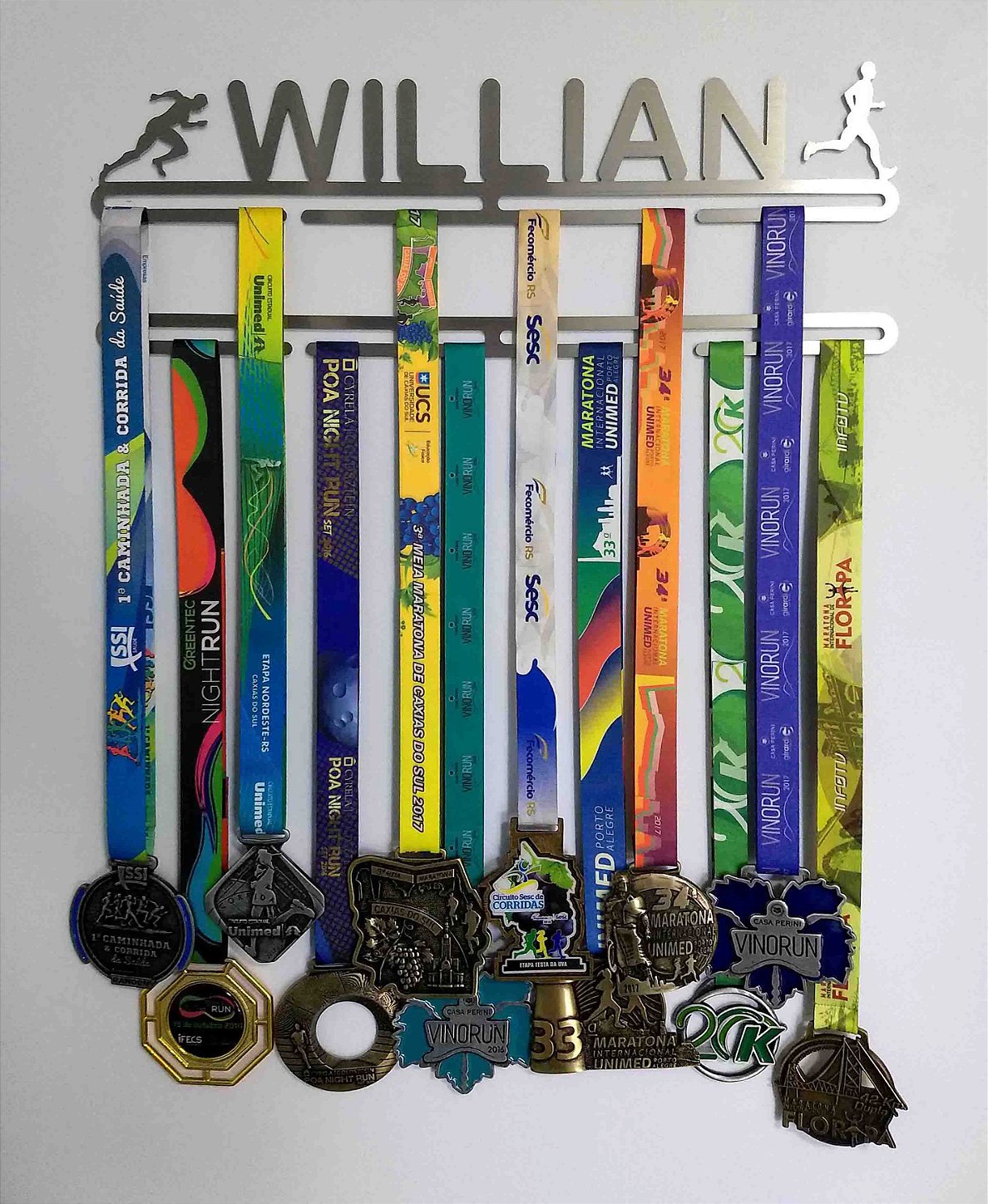 Porta Medalhas Personalizado Com o Nome + Extensor