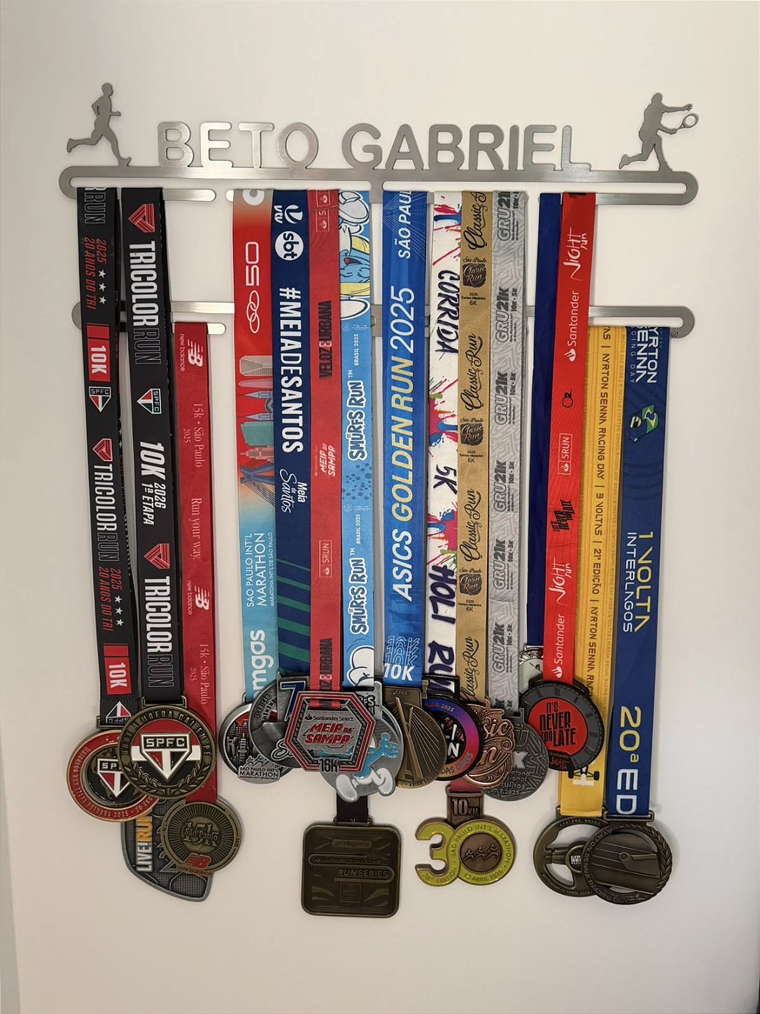Porta Medalhas Personalizado Com o Nome + Extensor