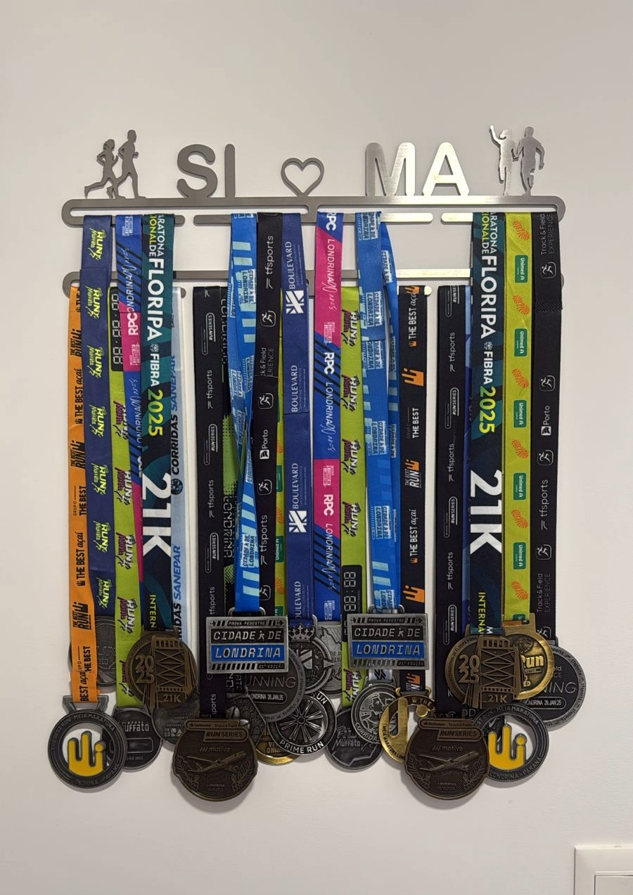 Porta Medalhas Personalizado Com o Nome + Extensor