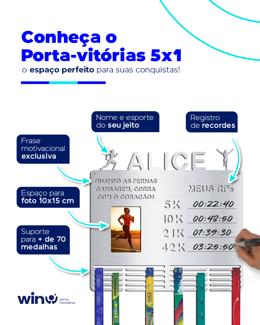 Porta Medalhas, Foto, RPs e Frase Personalizada