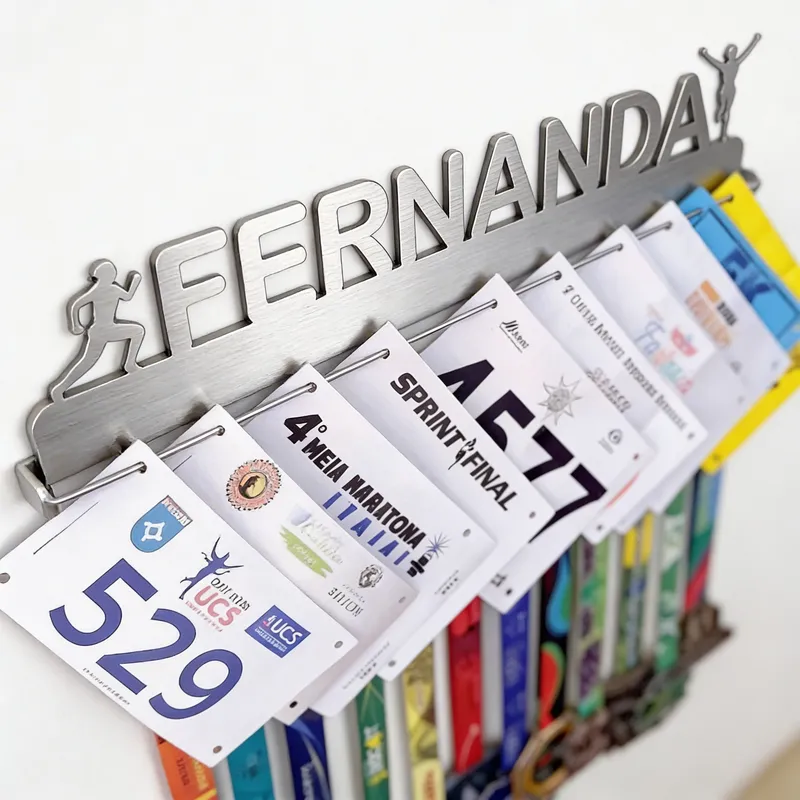 Porta Medalhas e Números de Peito Personalizado Com o Nome