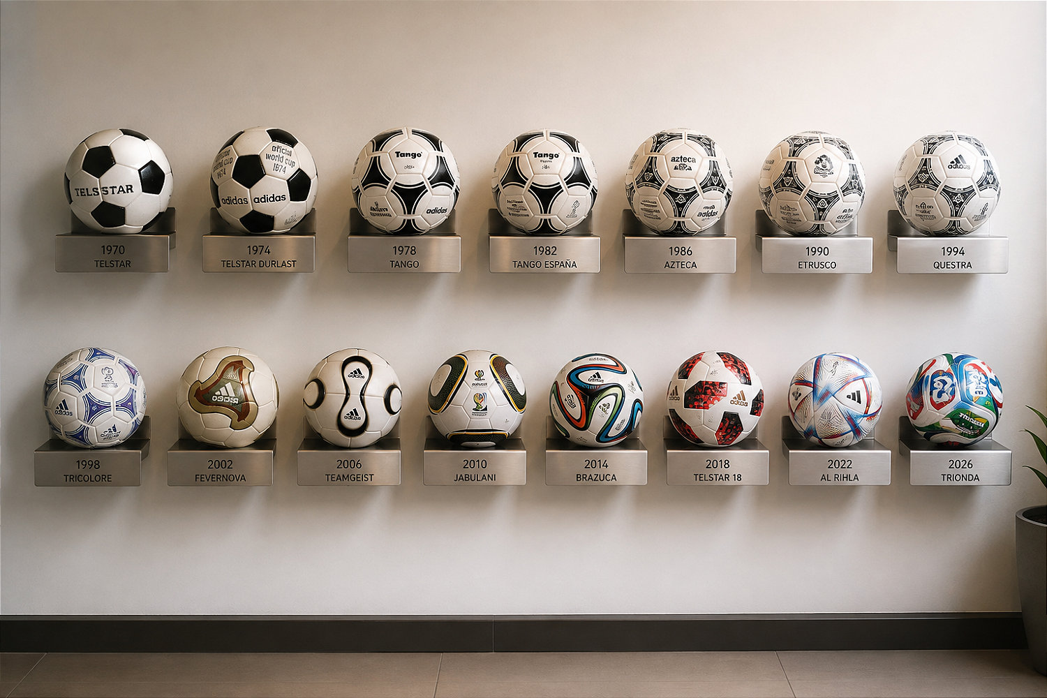 Suporte de Parede Para Bola de Futebol em Inox Escovado