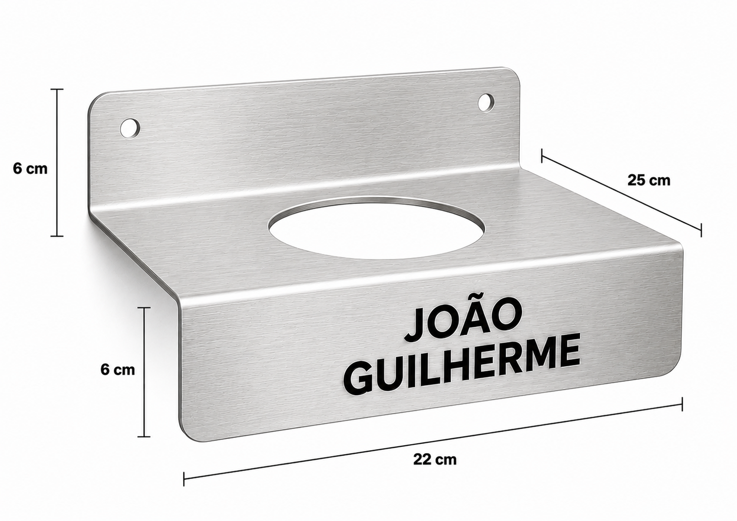 Suporte de Parede Para Bola de Futebol em Inox Escovado