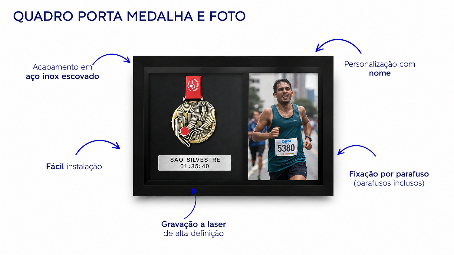 Quadro de Medalha e Foto Personalizada