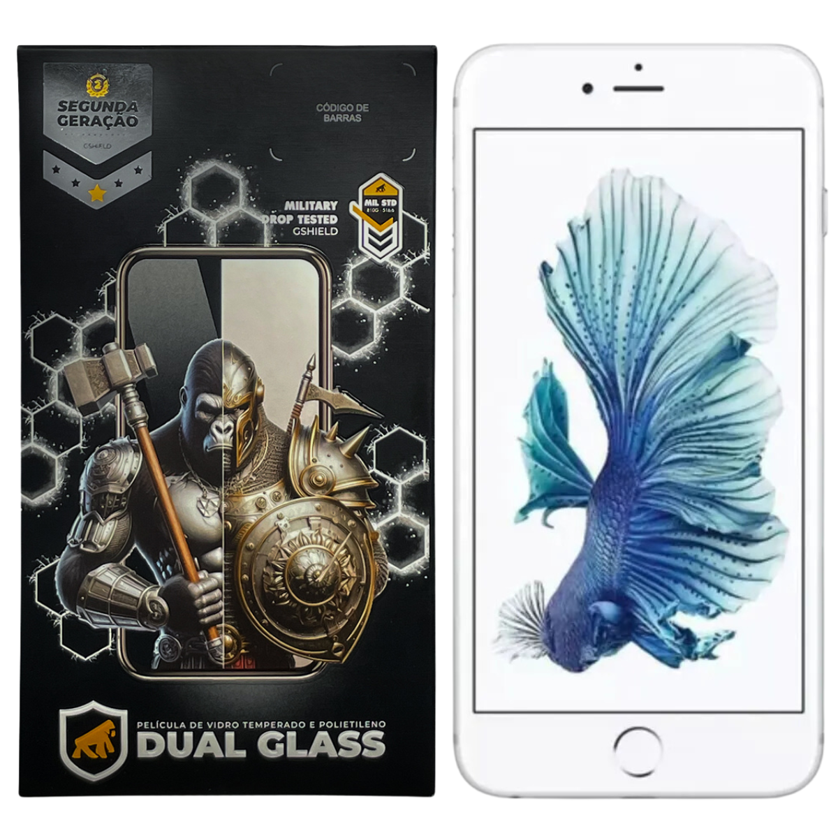 Película para iPhone 6 e 6S - Dual Glass Preta - Gshield
