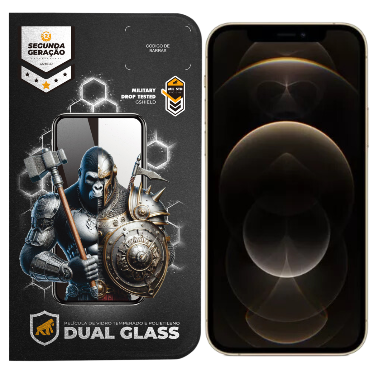 Película para iPhone 12 - Dual Glass Preta - Gshield
