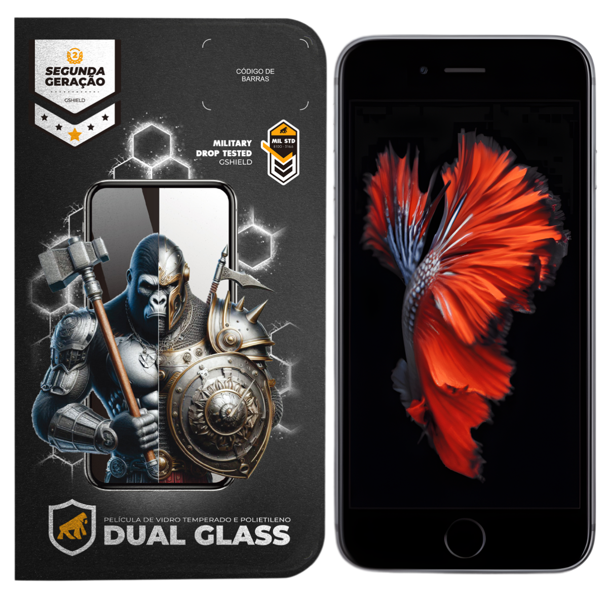 Película para iPhone 6 e 6S - Dual Glass Branca - Gshield