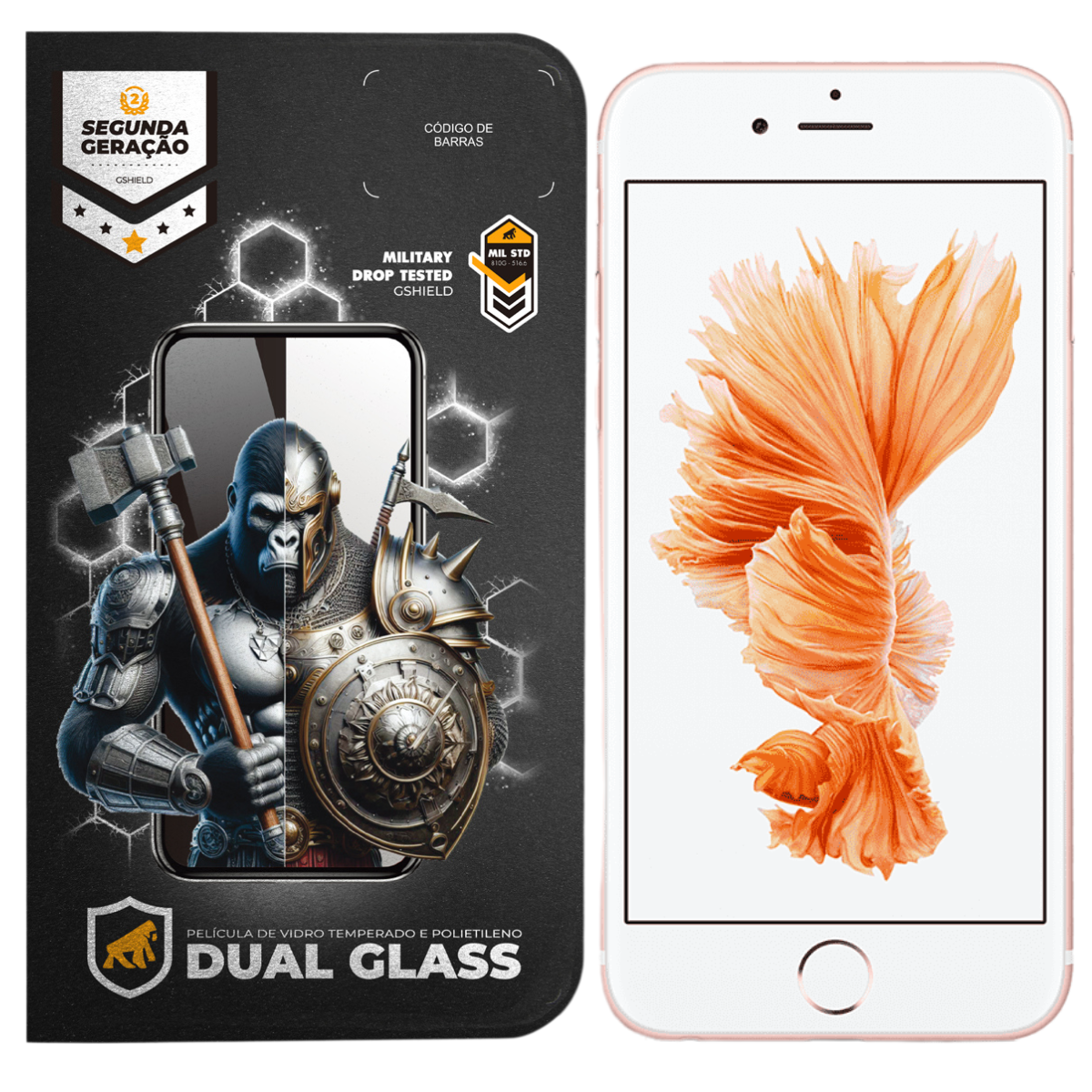 Película para iPhone 6 Plus e 6S Plus - Dual Glass Branca - Gshield
