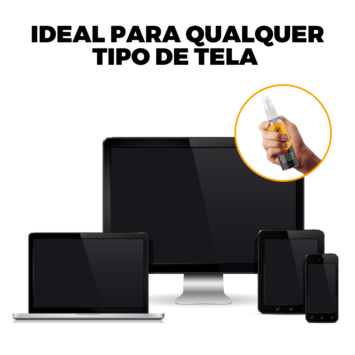 Kit Spray Limpa Telas Bactericida com Flanela de Microfibra Peluciada para Limpeza de Celular, Notebook, TV, Tablet, Óculos, Legalizado ANVISA - 60ml - Grip Clean - Gshield - foto 2