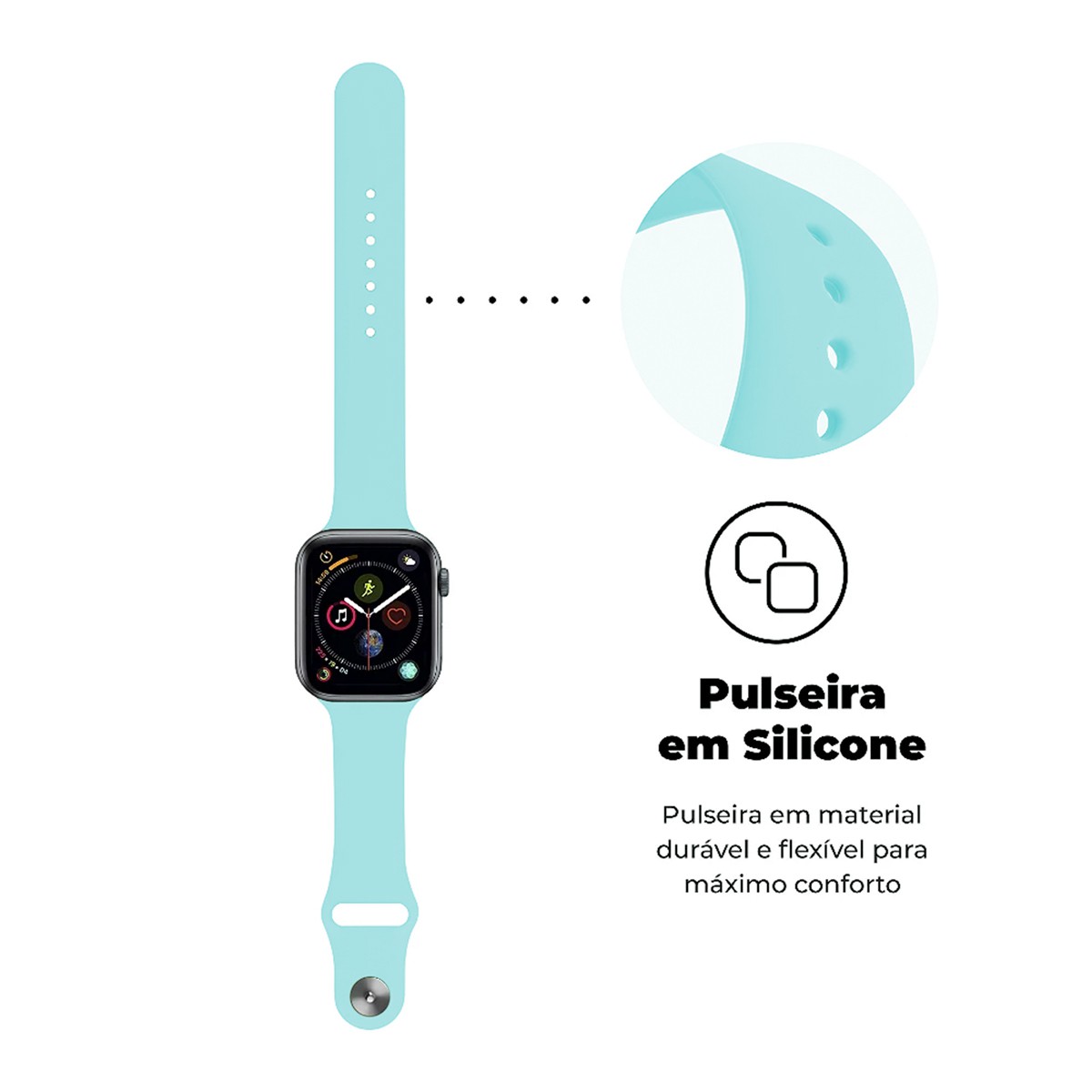 Pulseira para Apple Watch 42 / 44 / 45MM Ultra Fit - Verde Agua - Gshield - foto 2