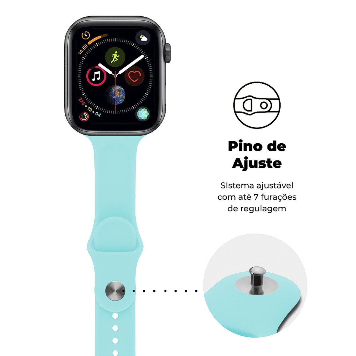 Pulseira para Apple Watch 42 / 44 / 45MM Ultra Fit - Verde Agua - Gshield - foto 3