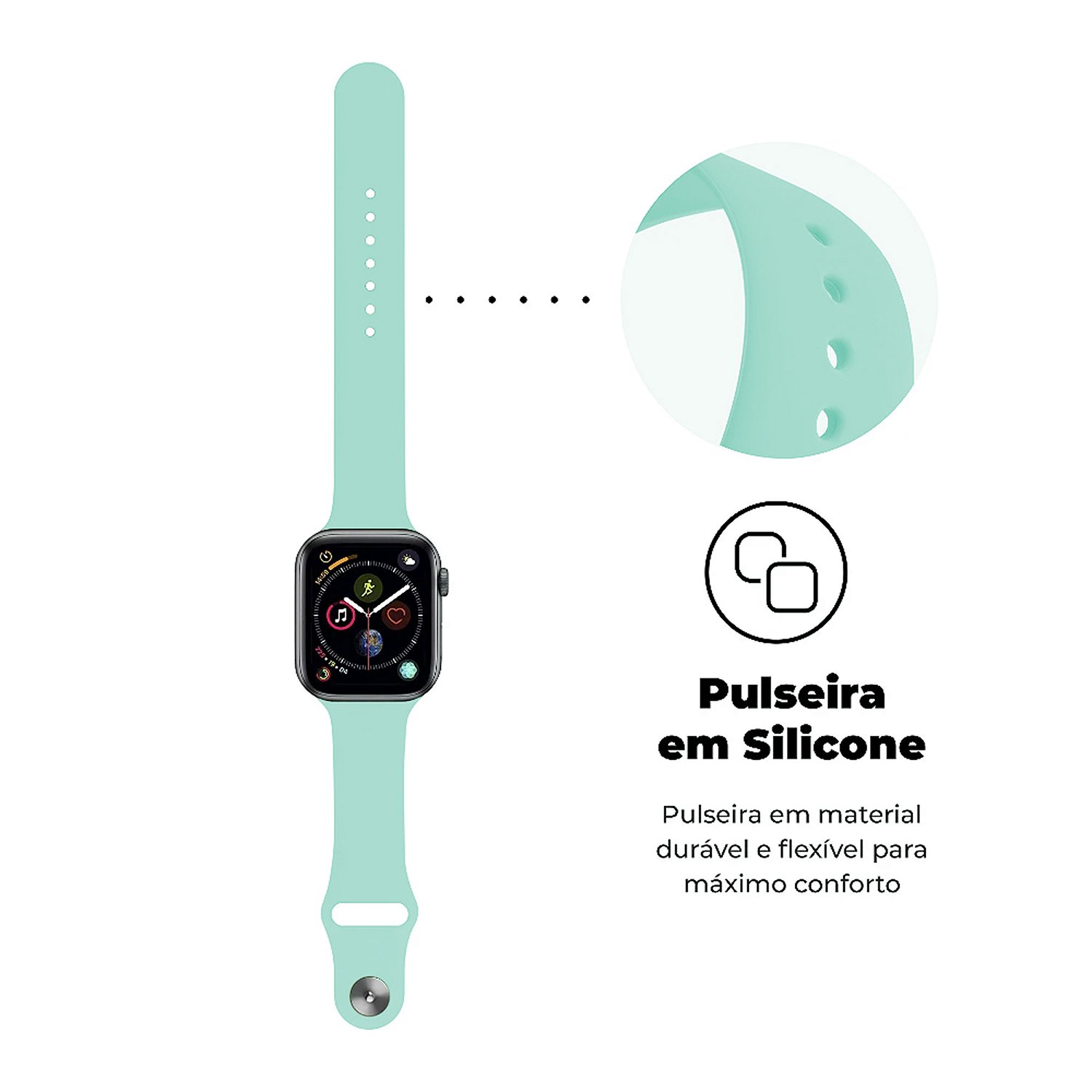 Pulseira para Apple Watch 42 / 44 / 45 / 49 MM - Ultra Fit - Verde Claro - Gshield - foto 2