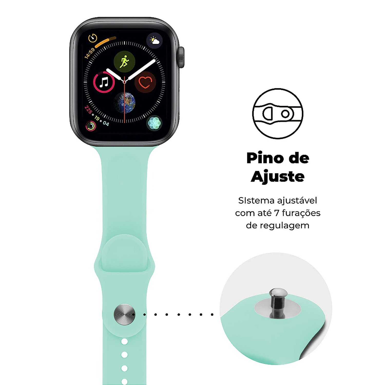 Pulseira para Apple Watch 42 / 44 / 45 / 49 MM - Ultra Fit - Verde Claro - Gshield - foto 3