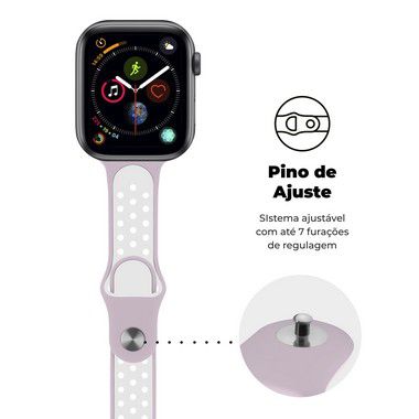 Pulseira para Apple Watch 38 / 40 / 41MM - Armor Running - Rosa e Branco - Gshield