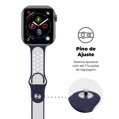 Pulseira para Apple Watch 38 / 40 / 41MM - Armor Running - Azul escuro e Branco - Gshield