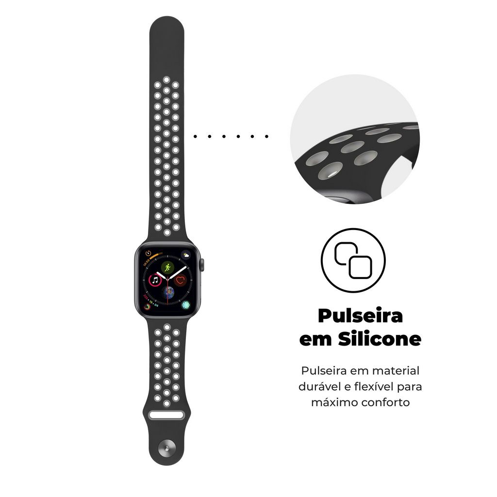 Pulseira para Apple Watch 38 / 40 / 41MM - Armor Running - Preto - Gshield