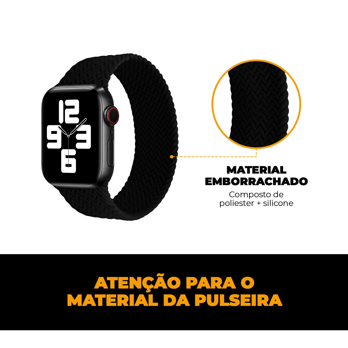 Pulseira para Apple Watch 42 / 44 / 45 / 49MM Armor Loop - Preta - Gshield