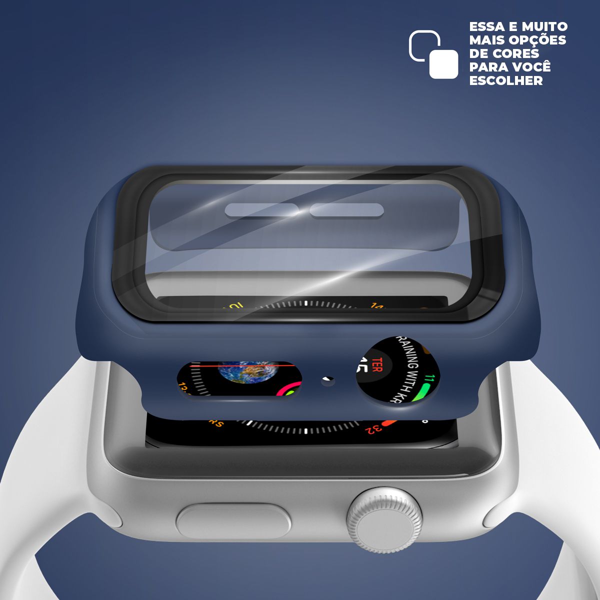 Case para Apple Watch 40MM - Armor - acompanha película integrada na case - Azul Navy - GshIeld