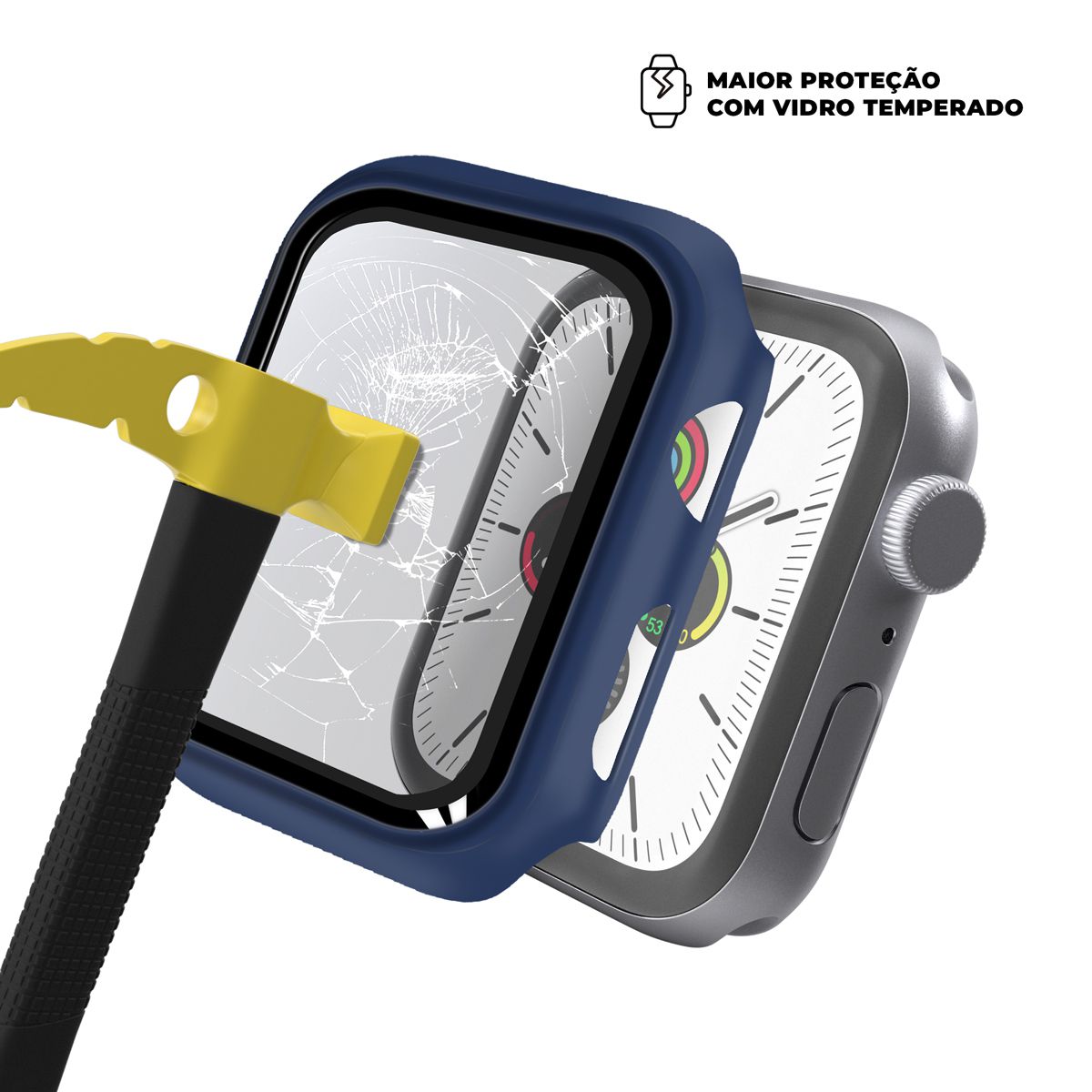 Case para Apple Watch 40MM - Armor - acompanha película integrada na case - Azul Navy - GshIeld