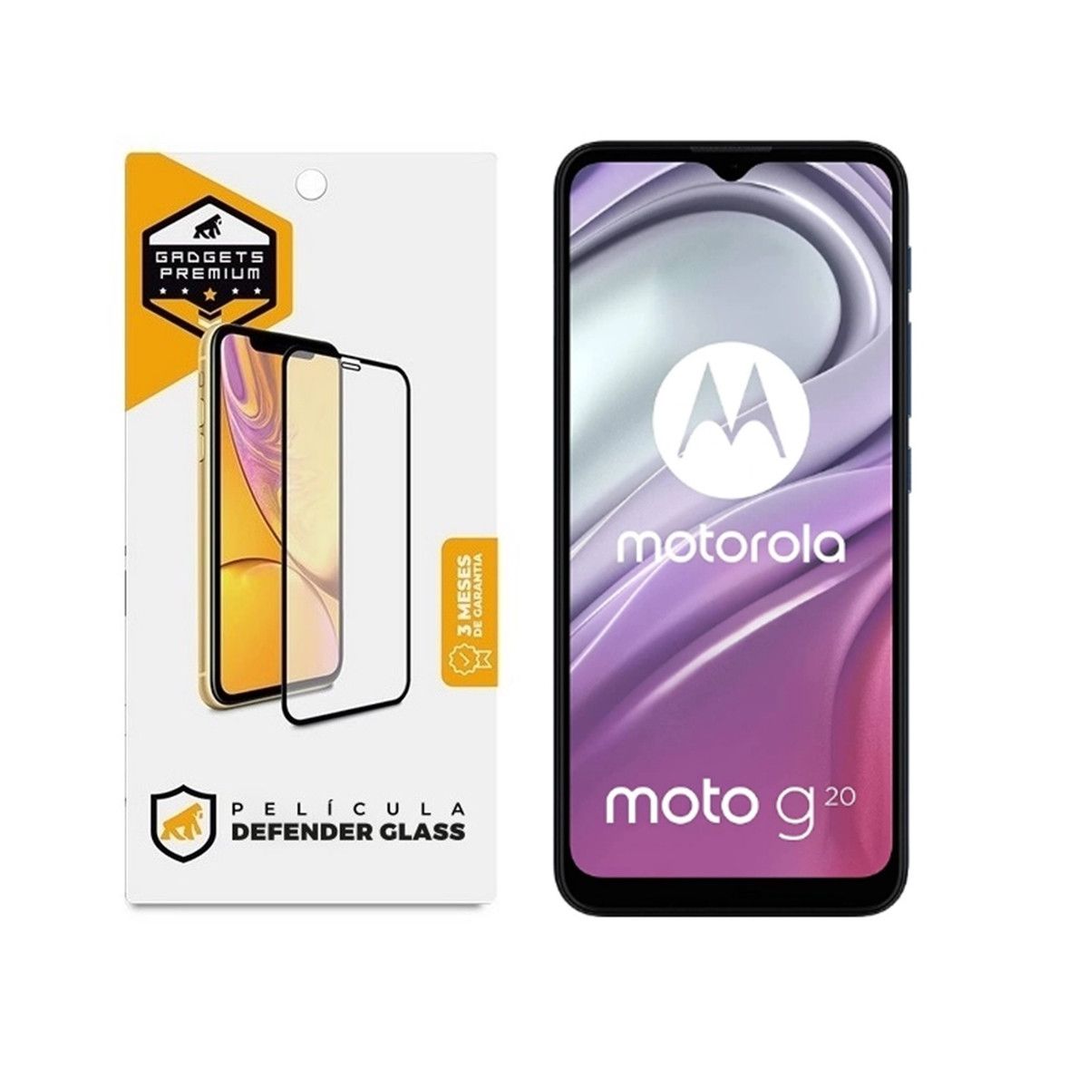 Película para Motorola Moto G20 - Defender Glass Preta - Gshield