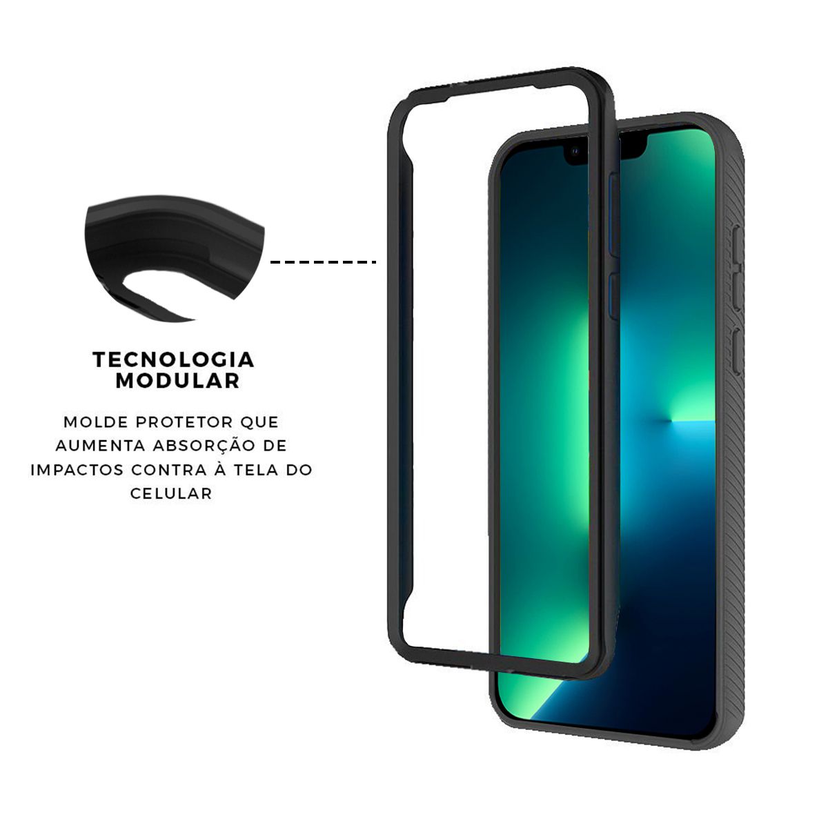 Capa para iPhone 13 Pro Max - Stronger Preta - Gshield - foto 3