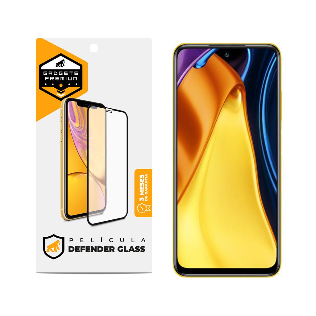 Película para Xiaomi Poco M3 Pro 5G - Defender Glass Preta - Gshield