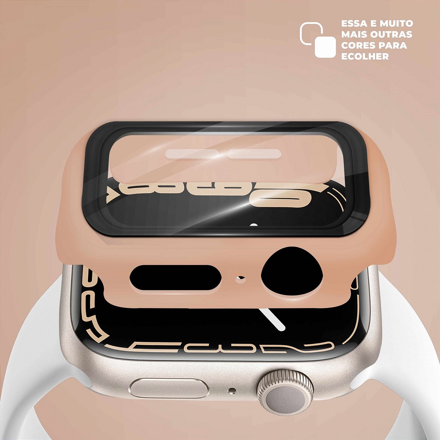 Case para Apple Watch 45MM (Series 7 e 8) - Armor - acompanha película integrada na case - Rosa - Gshield - foto 3