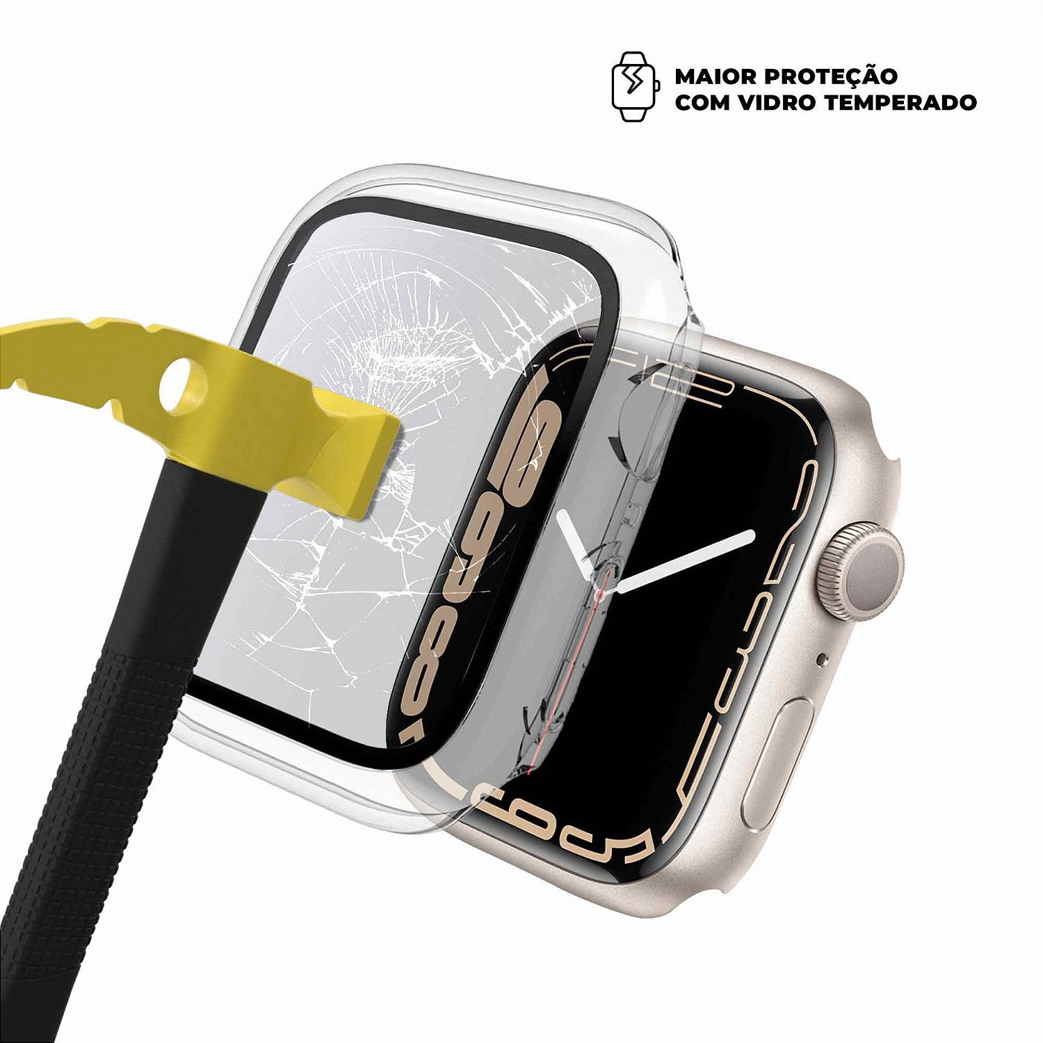 Case para Apple Watch 45MM (Series 7/ 8/9) - Armor - acompanha película integrada na case - Transparente - Gshield