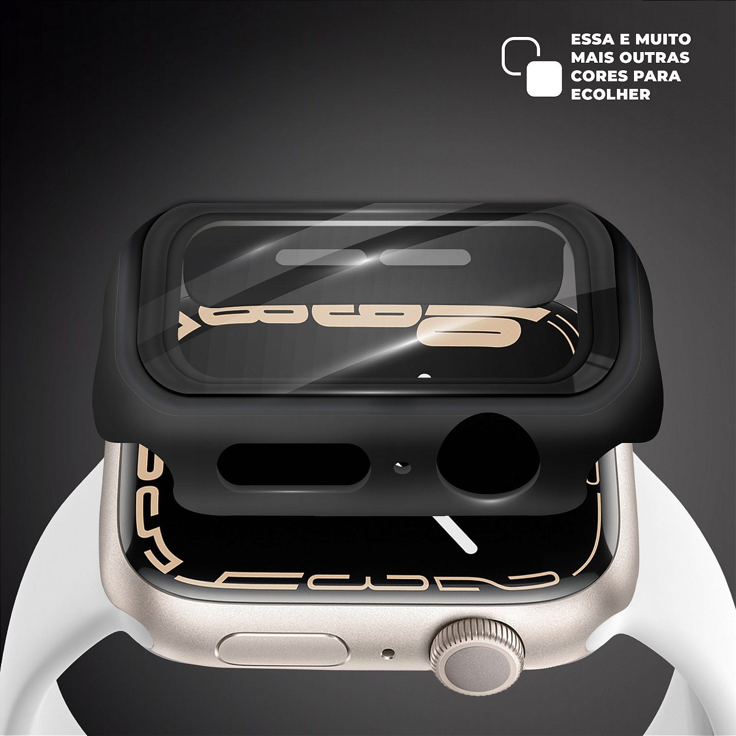 Case para Apple Watch 41MM (Series 7/8/9) - Armor - acompanha película integrada na case - Preta - Gshield