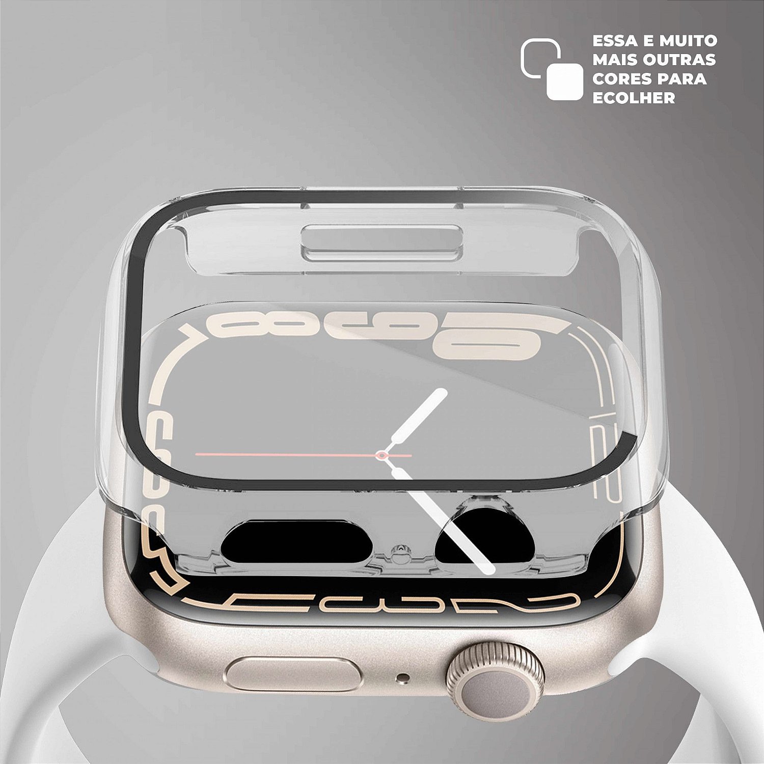 Case para Apple Watch 41MM (Series 7/8/9) - Armor - acompanha película integrada na case - Transparente - Gshield