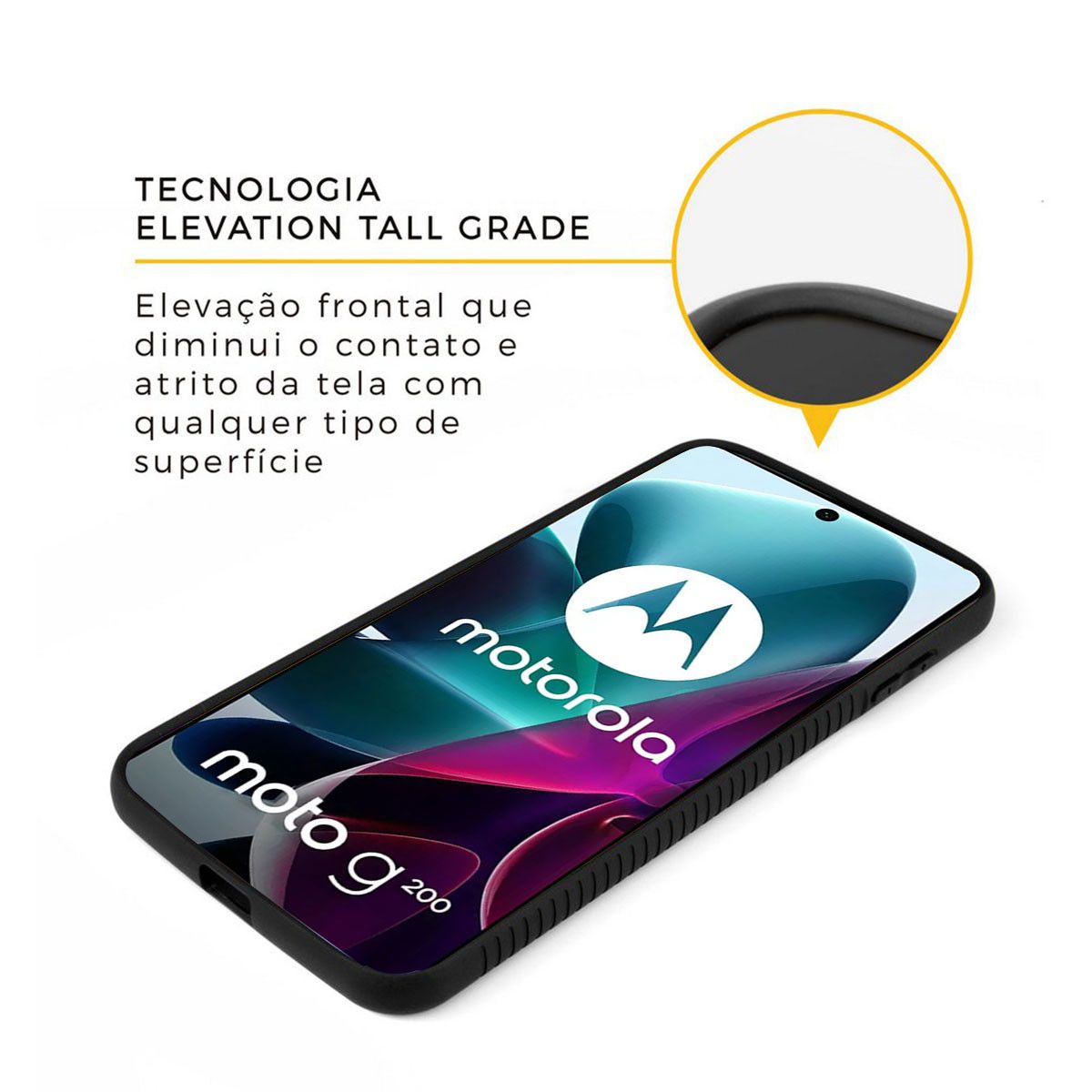 Capa para Motorola Moto G200 5G - Stronger Preta - Gshield - foto 2