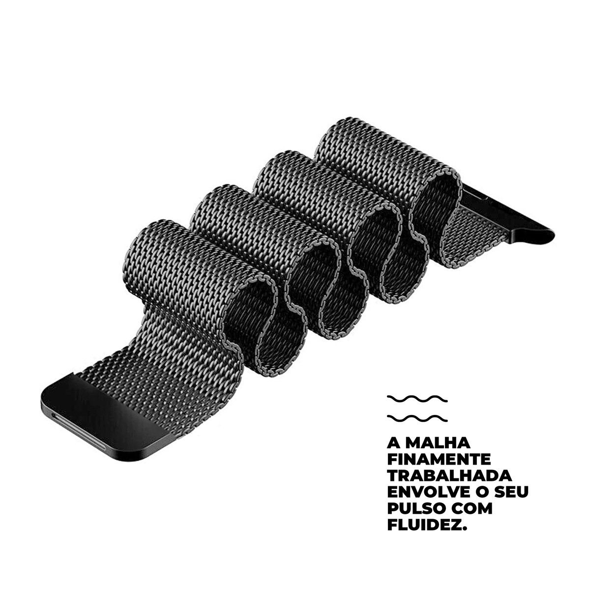 Pulseira de Milanese para Apple Watch 42 / 44 / 45MM Preta - Gshield