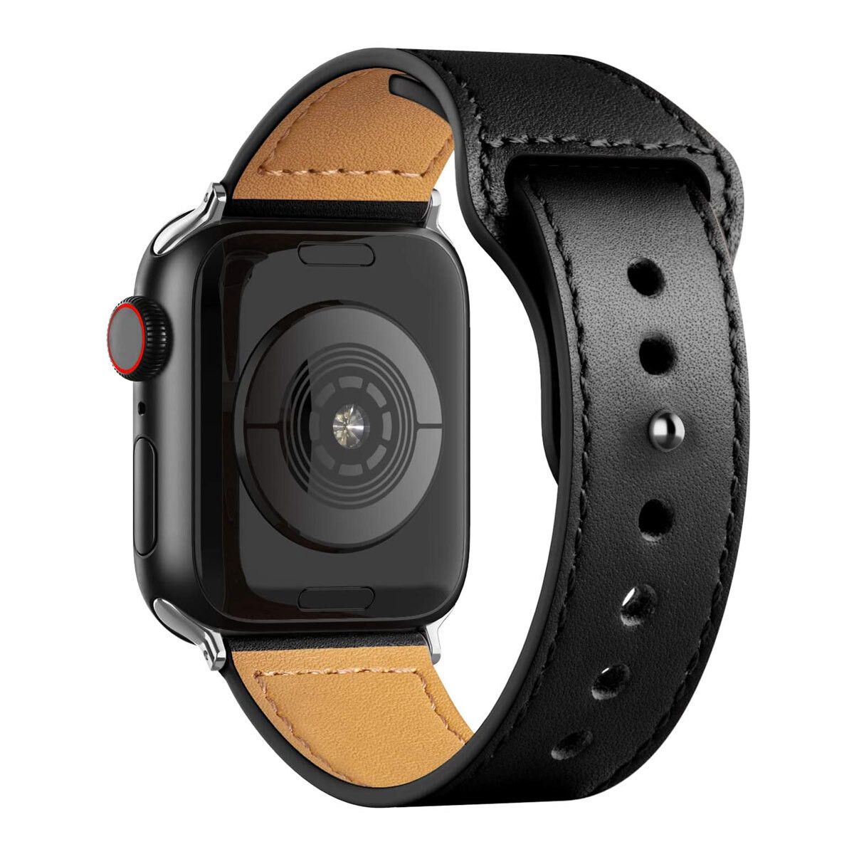 Pulseira de Couro para Apple Watch 42 / 44 / 45MM - Preta - Gshield - foto 4