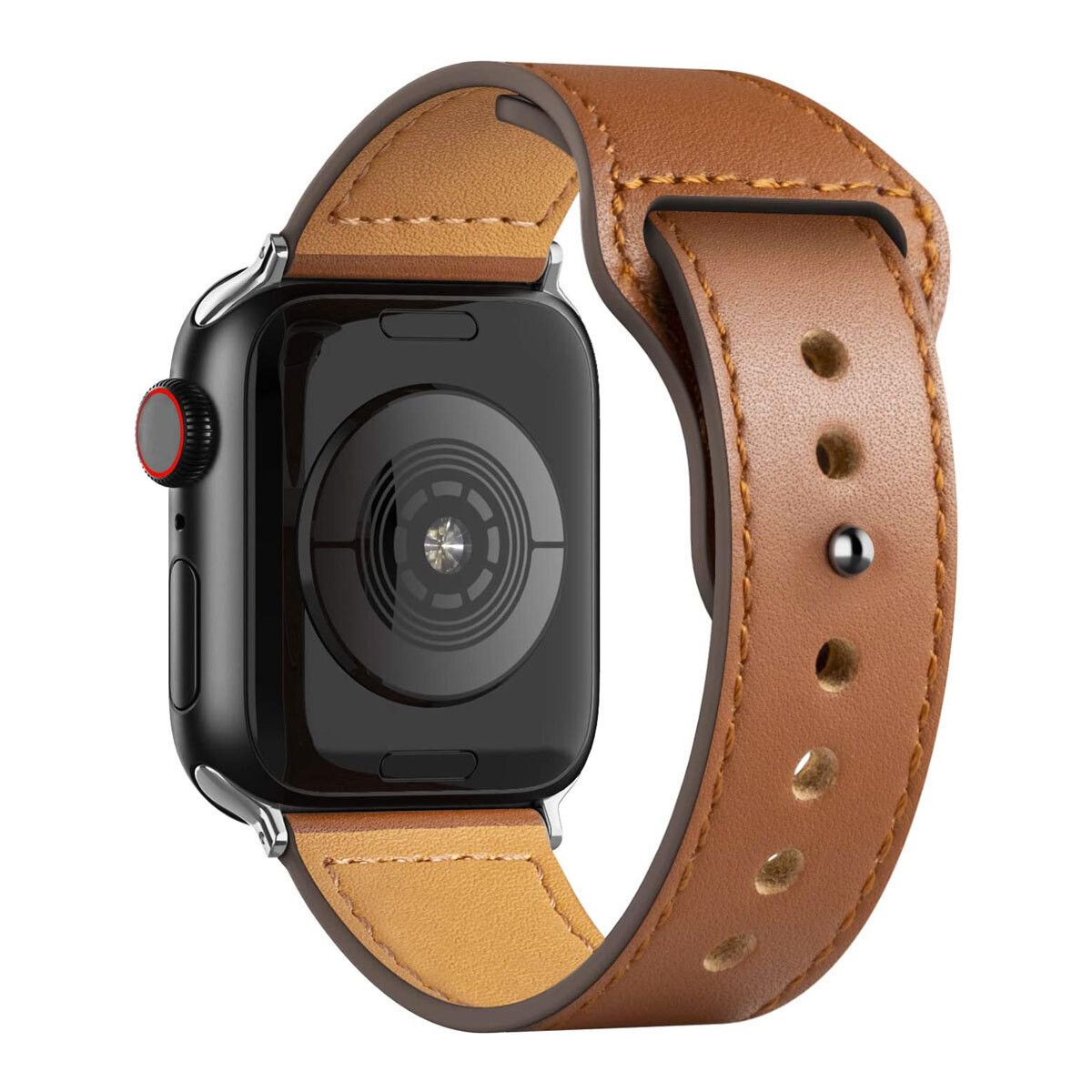 Pulseira de Couro para Apple Watch 42 / 44 / 45MM - Marrom - Gshield - foto 2
