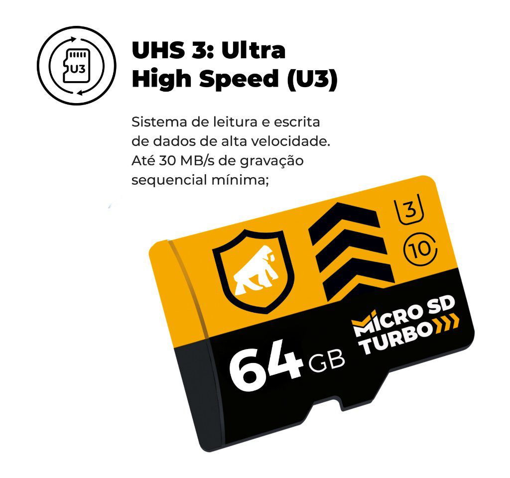 Cartão de memória 64GB para GoPro + Adaptadores - Gshield