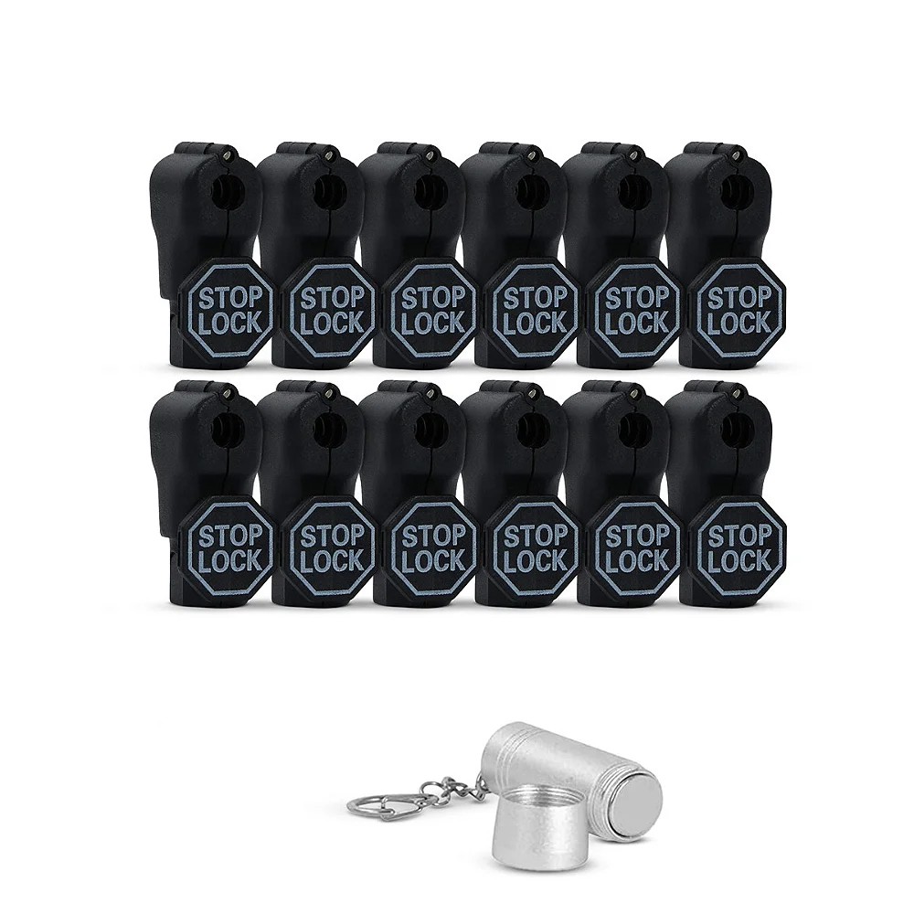 Kit Trava de segurança anti-furto para gancho expositor Stop Lock 12unid + 1 Chave - Gshield - foto 2
