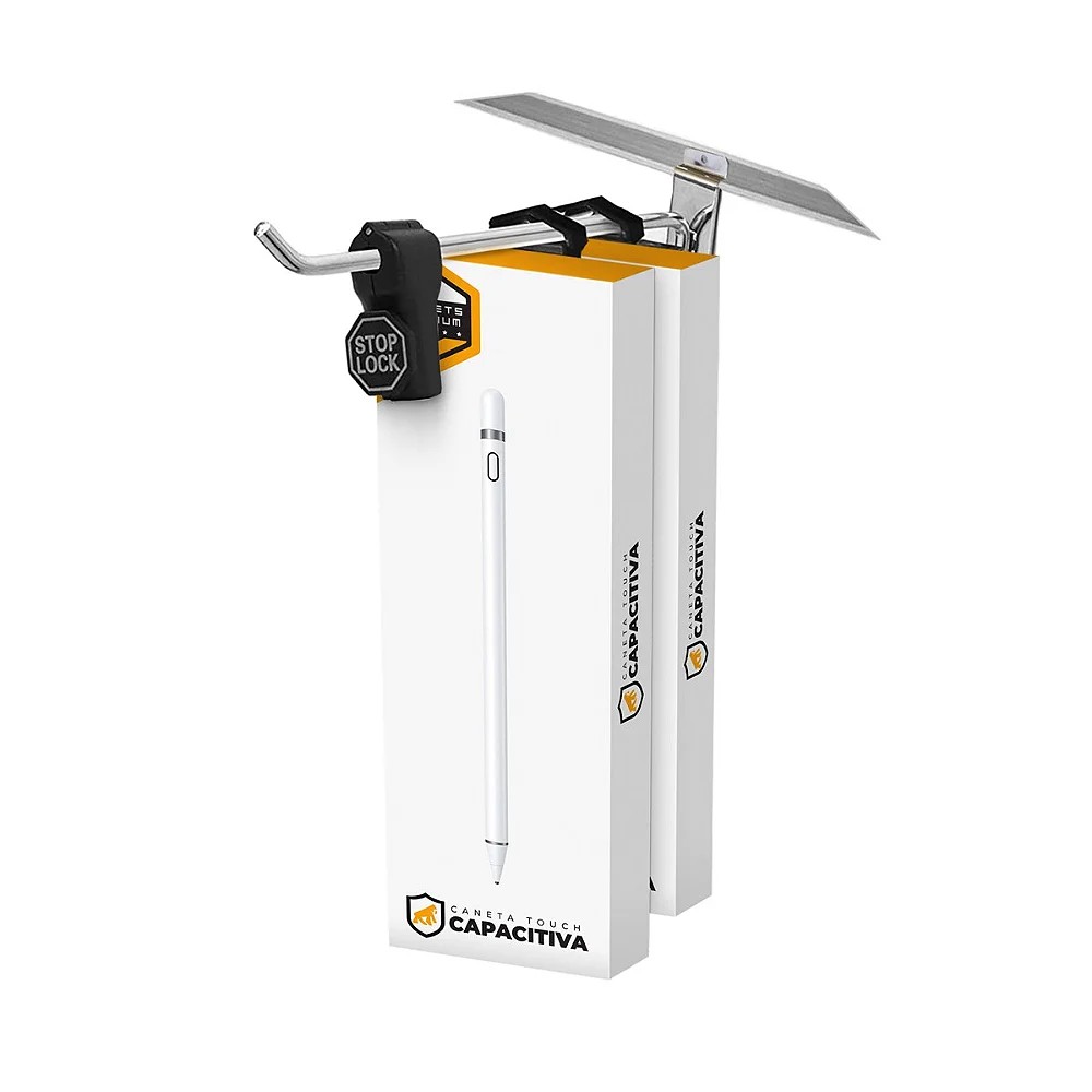 Kit Trava de segurança anti-furto para gancho expositor Stop Lock 12unid + 1 Chave - Gshield