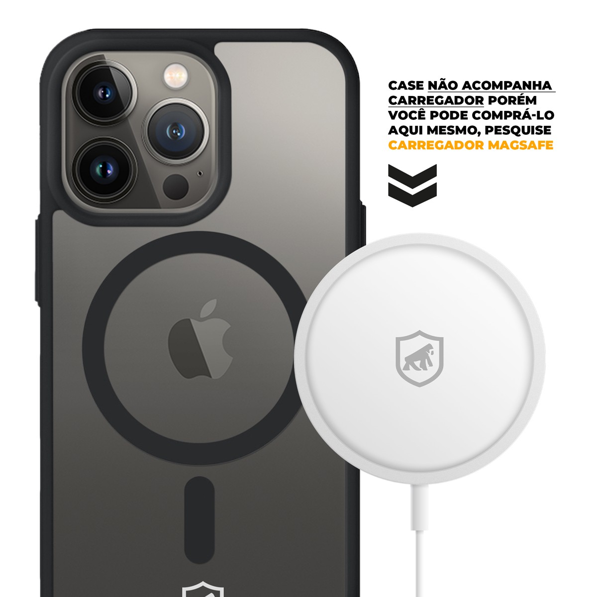 Capa MagSafe para iPhone 13 Pro Max - Preta - Gshield