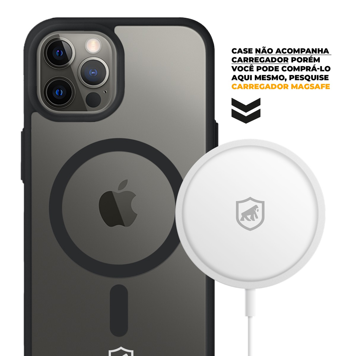 Capa MagSafe para iPhone 12 Pro - Preta - Gshield