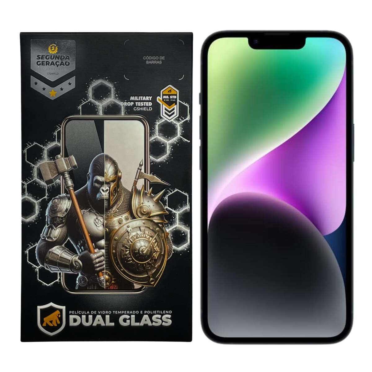 Película para iPhone 14 - Dual Glass Preta - Gshield