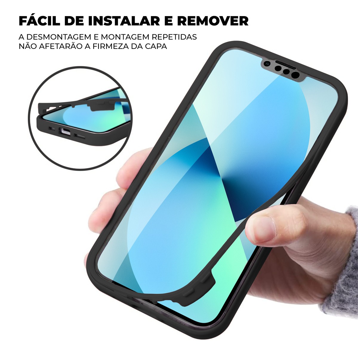 Capa 360 para Samsung Galaxy A32 5G - Preta - Frente e Verso - Gshield
