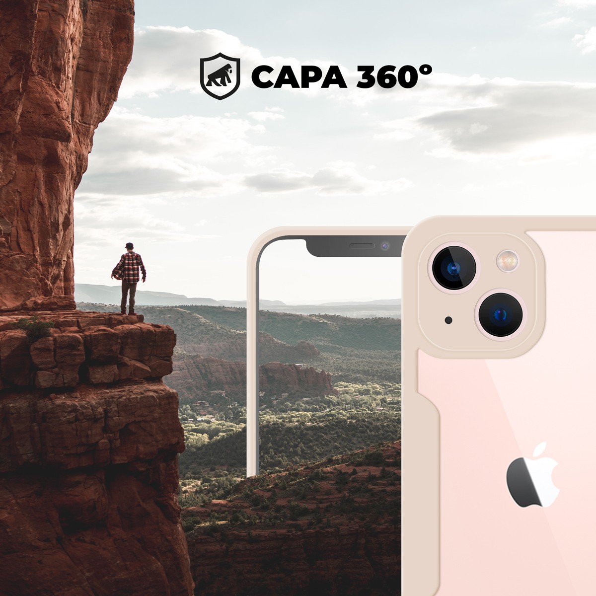 Capa 360 para iPhone 13 - Rosa - Frente e Verso - Gshield - foto 9