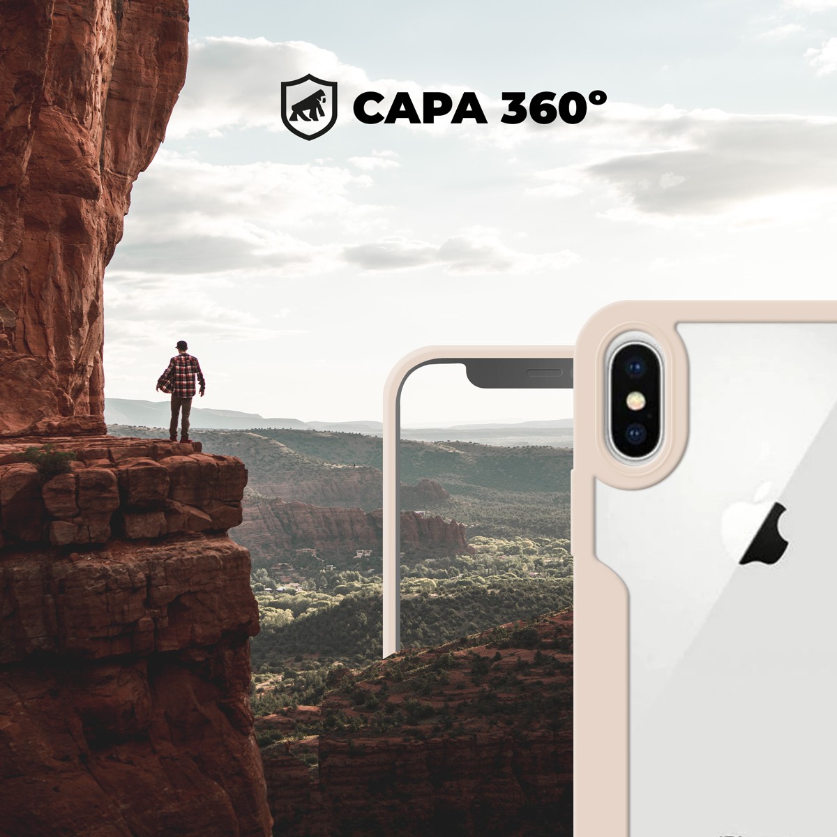 Capa 360 para iPhone X / XS - Rosa - Frente e Verso - Gshield - foto 9